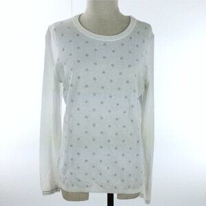 Tommy Hilfiger women crew neck long sleeve sweater white polka-dot M